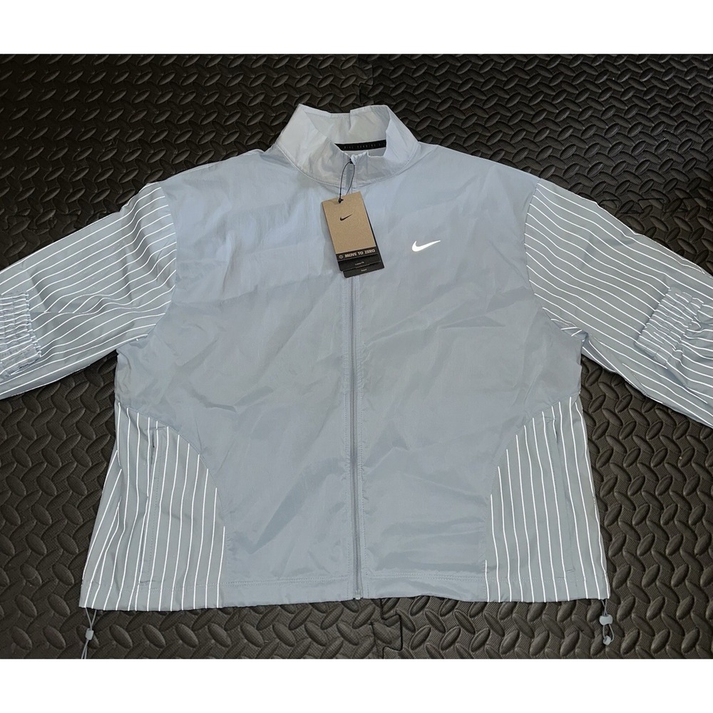 Nike Women Sportswear Running Division Nylon Oversized Jacket Blue FN3669 Size M